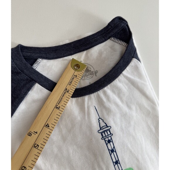 Disney Epcot France Macaron Eiffel Tower Raglan T Shirt White Grey Gray SZ S NWT - Picture 6 of 7